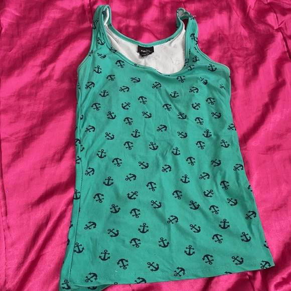 Rue21 Tops - Rue 21 Teal Anchor Top